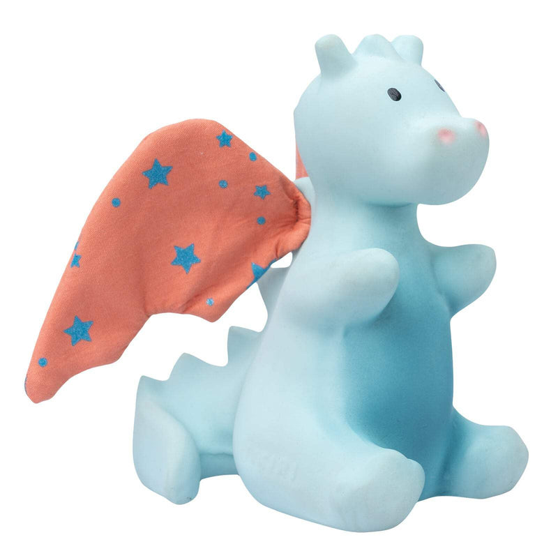 TIKIRI - BABY SUNRISE DRAGON NATURAL RUBBER RATTLE W/CRINKLE WINGS 5"H Toys & Games