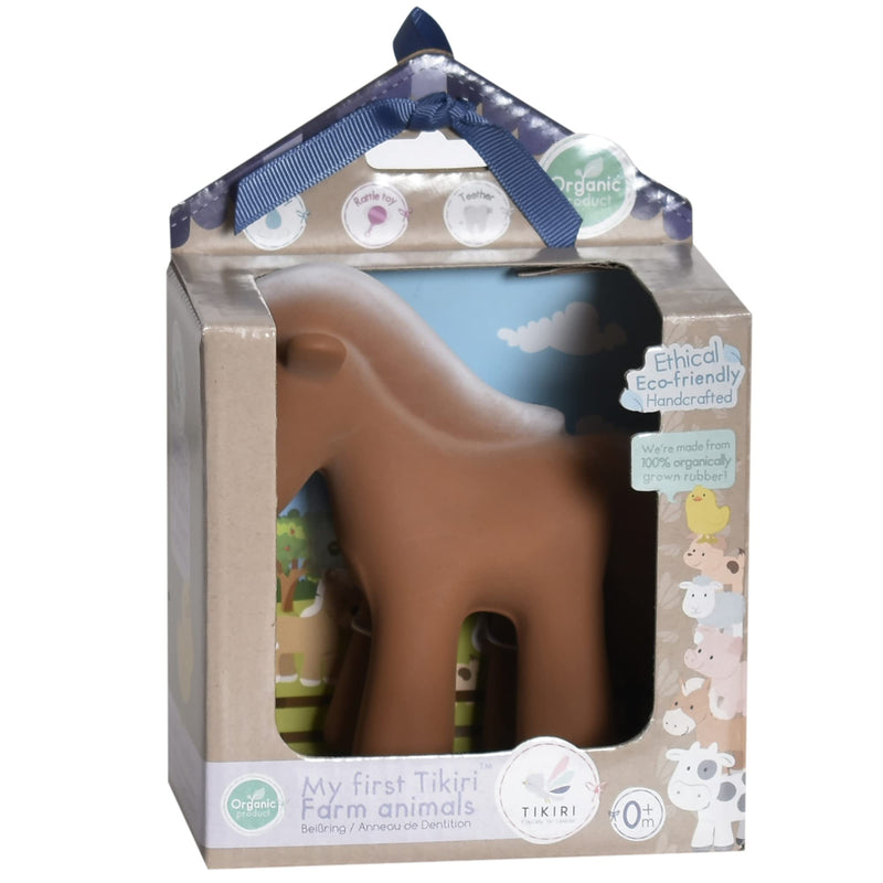 TIKIRI - HORSE NATURAL RUBBER TOY 5"H Mother & Baby