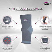 Tynor - Ankle Comfeel (4 Way Elastic) Health & Wellness Small