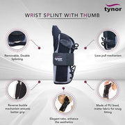 Tynor - Wrist Splint With Thumb Spica Health & Wellness Small