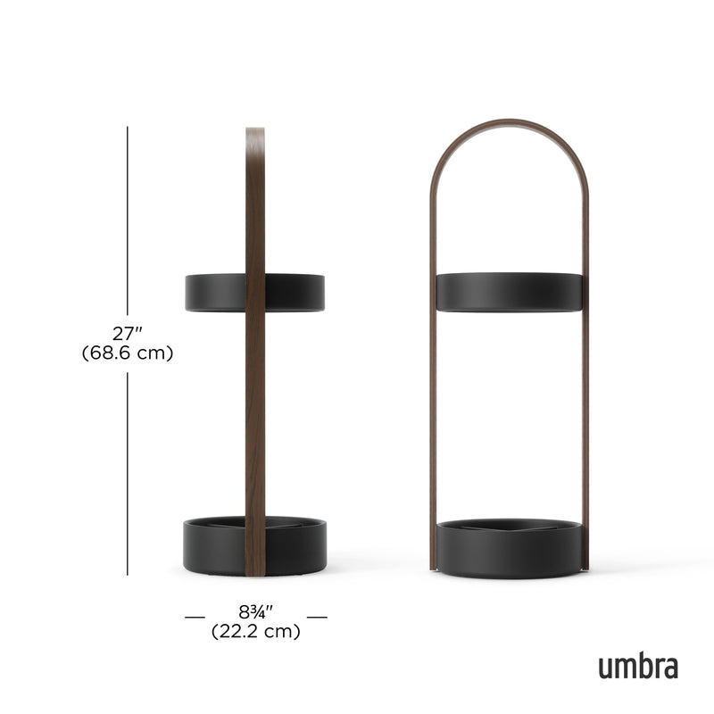 UMBRA - Bellwood Umbrella Stand | Entryway Wood Base and Metal Holder for Home Home & Kitchen Black - Walnut