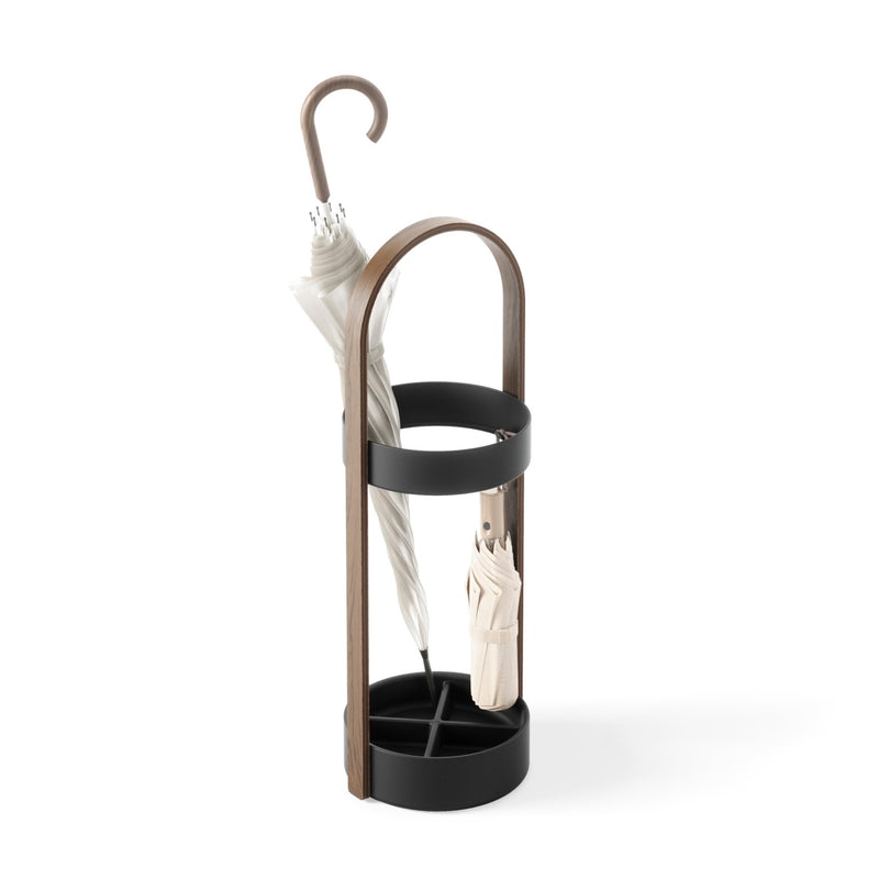 UMBRA - Bellwood Umbrella Stand | Entryway Wood Base and Metal Holder for Home Home & Kitchen Black - Walnut