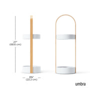 UMBRA - Bellwood Umbrella Stand | Entryway Wood Base and Metal Holder for Home Home & Kitchen White - Natural