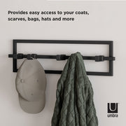 UMBRA - Cubiko 5 Wall Hook | Modern Space - Saving Wall - Mounted Coat & Towel Hook Home & Kitchen Black