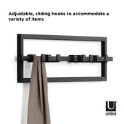 UMBRA - Cubiko 5 Wall Hook | Modern Space - Saving Wall - Mounted Coat & Towel Hook Home & Kitchen Black