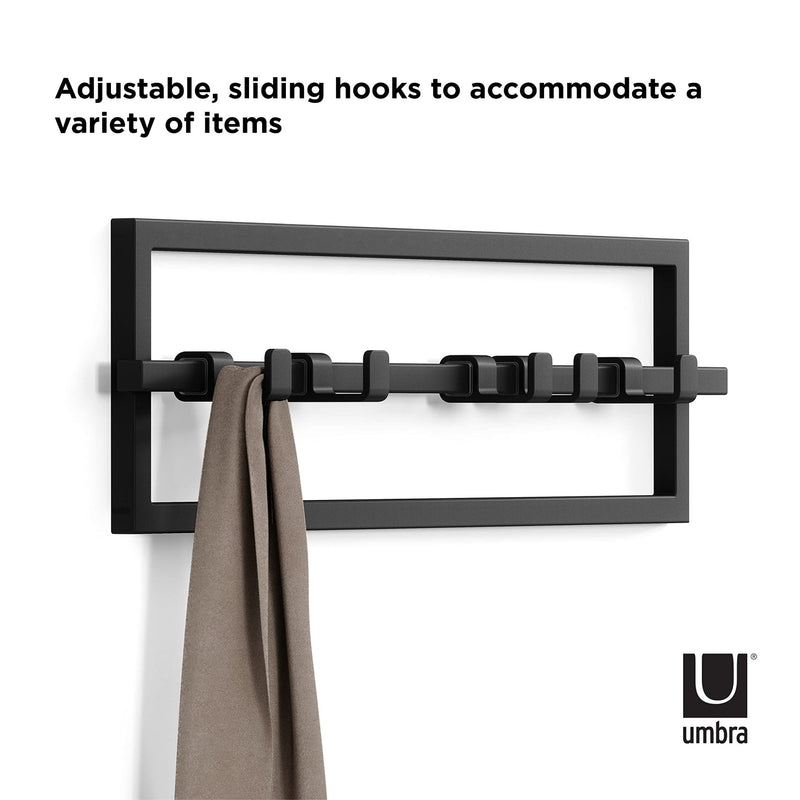 UMBRA - Cubiko 5 Wall Hook | Modern Space - Saving Wall - Mounted Coat & Towel Hook Home & Kitchen Black