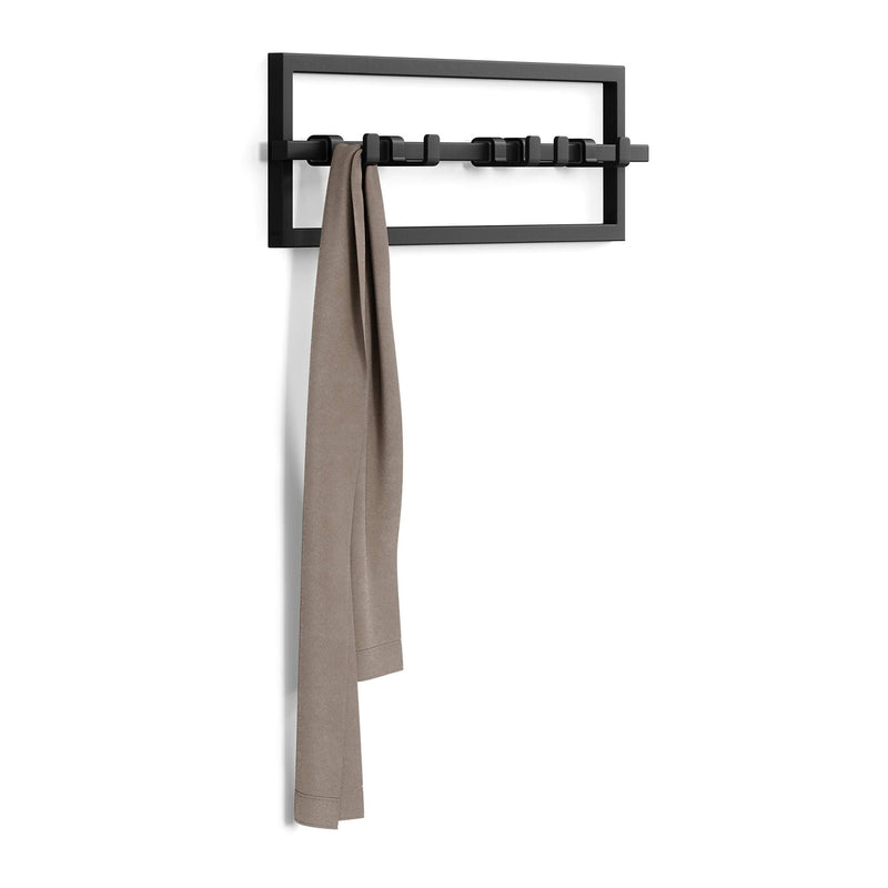 UMBRA - Cubiko 5 Wall Hook | Modern Space - Saving Wall - Mounted Coat & Towel Hook Home & Kitchen Black