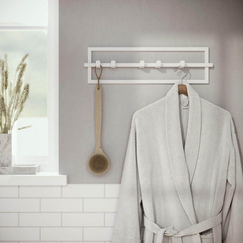 UMBRA - Cubiko 5 Wall Hook | Modern Space - Saving Wall - Mounted Coat & Towel Hook Home & Kitchen White