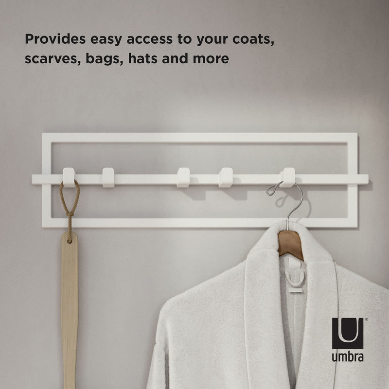 UMBRA - Cubiko 5 Wall Hook | Modern Space - Saving Wall - Mounted Coat & Towel Hook Home & Kitchen White
