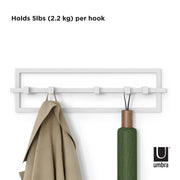 UMBRA - Cubiko 5 Wall Hook | Modern Space - Saving Wall - Mounted Coat & Towel Hook Home & Kitchen White