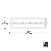 UMBRA - Cubiko 5 Wall Hook | Modern Space - Saving Wall - Mounted Coat & Towel Hook Home & Kitchen White