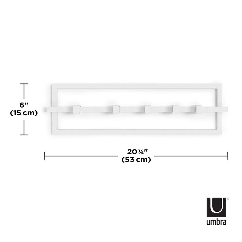 UMBRA - Cubiko 5 Wall Hook | Modern Space - Saving Wall - Mounted Coat & Towel Hook Home & Kitchen White