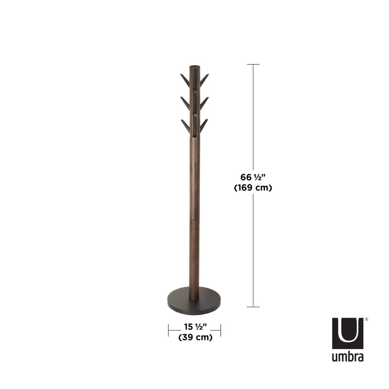 UMBRA - Flapper Coat Rack | Modern Entryway Coat Rack and Hat & Accessory Organizer Home & Kitchen Black - Walnut