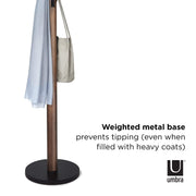 UMBRA - Flapper Coat Rack | Modern Entryway Coat Rack and Hat & Accessory Organizer Home & Kitchen Black - Walnut