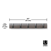 UMBRA - Flip 5 Wall Hook | Modern Rotating Wall - Mounted Organizer for Home Home & Kitchen Grey - Pewter