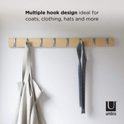 UMBRA - Flip 8 Wall Hook | Wall - Mounted Multi - Purpose Hook Rack for Home Use Home & Kitchen Natural - Nickel