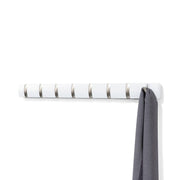 UMBRA - Flip 8 Wall Hook | Wall - Mounted Multi - Purpose Hook Rack for Home Use Home & Kitchen White - Nickel