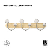 UMBRA - Melody 9 Wall Hook _ Natural - Nickel Home & Kitchen