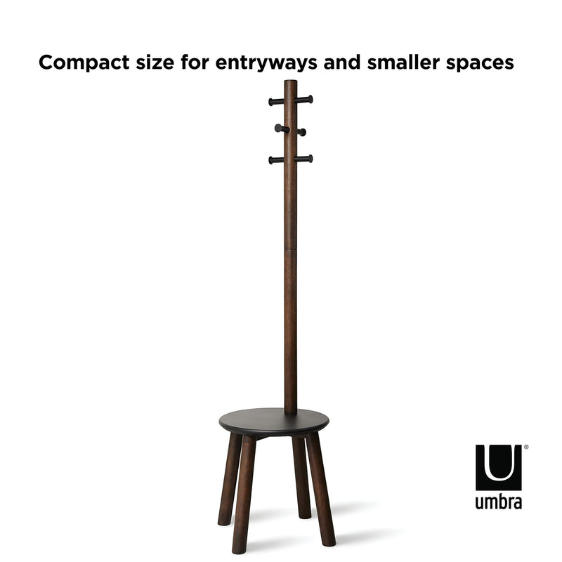 UMBRA - Pillar Stool and Coat Rack Home & Kitchen White - Natural