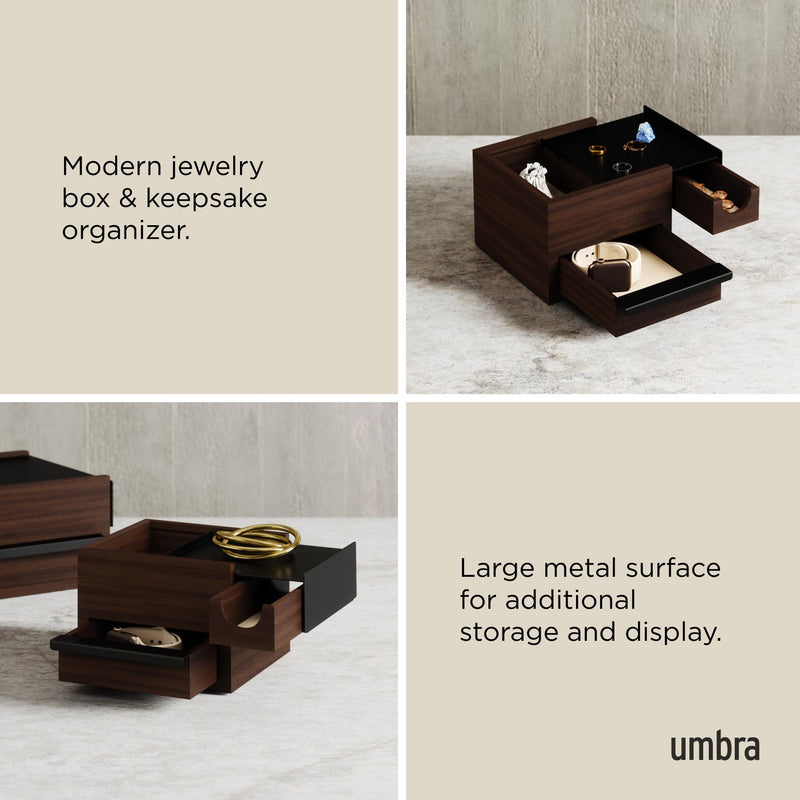 UMBRA - Stowit Mini Storage Box Home & Kitchen Black - Walnut
