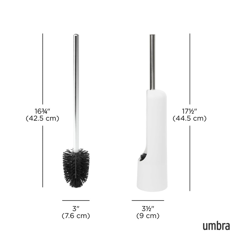 UMBRA - Touch Toilet Brush | Modern Compact Bathroom Brush with Holder & Stand Home & Kitchen White