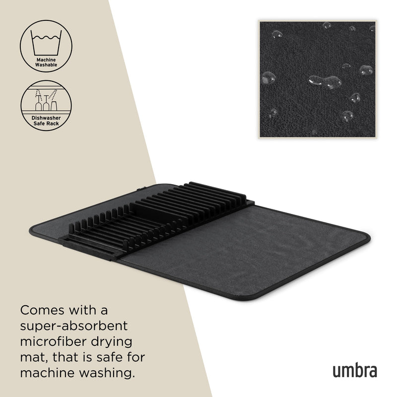 UMBRA - UDry Dish Drying Rack with Mat Home & Kitchen Black