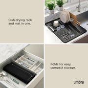 UMBRA - UDry Dish Drying Rack with Mat Home & Kitchen Black