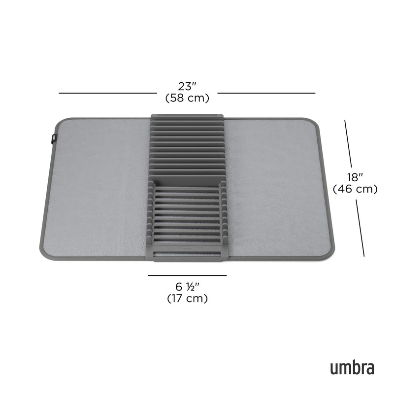UMBRA - UDry Dish Drying Rack with Mat Home & Kitchen Charcoal