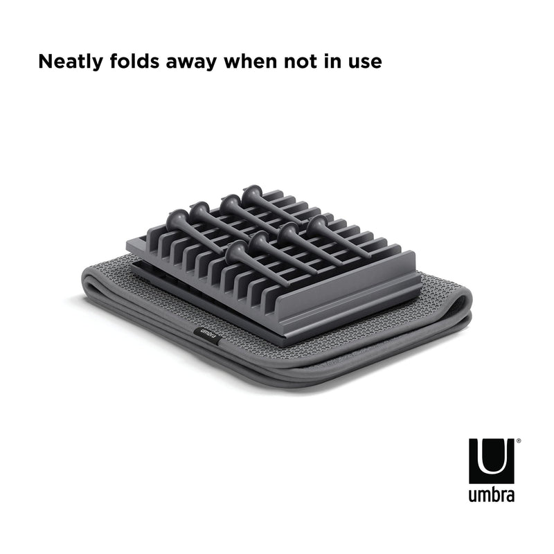 UMBRA - UDry Peg Dish Rack with Mat Home & Kitchen Charcoal