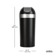 UMBRA - Venti Trash Can | Modern Ventilated Waste Bin Home & Kitchen Black