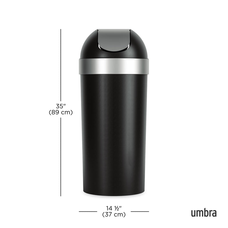 UMBRA - Venti Trash Can | Modern Ventilated Waste Bin Home & Kitchen Black