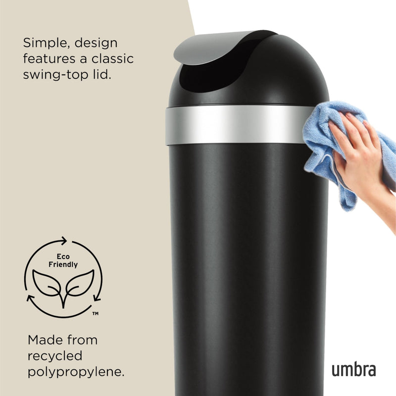 UMBRA - Venti Trash Can | Modern Ventilated Waste Bin Home & Kitchen Black
