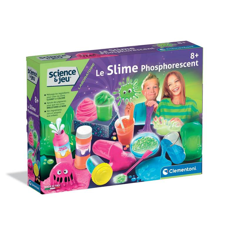 Clementoni - Glow-in-the-Dark Slime Science Kit | French, Ages 8+