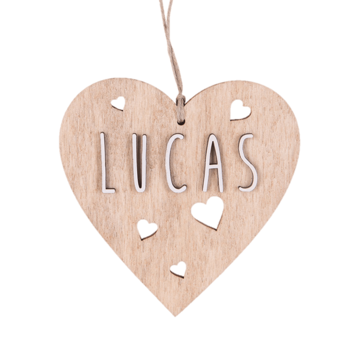 Vintiun - Custom Heart 9 cm in Wood Color + Lettering Kit