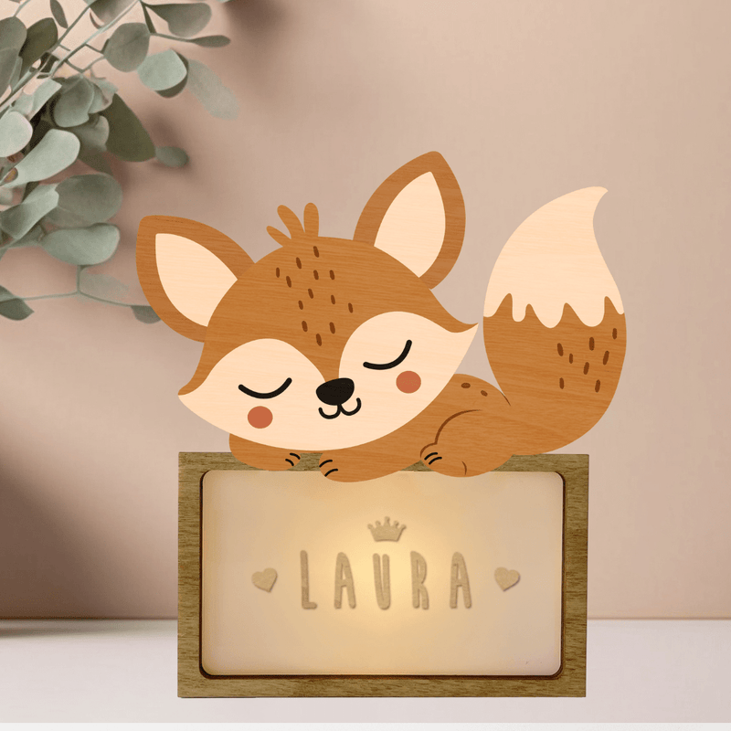 Vintiun - Small Lamp Fox (powered by battery or USB C cable) + Lettering Kit