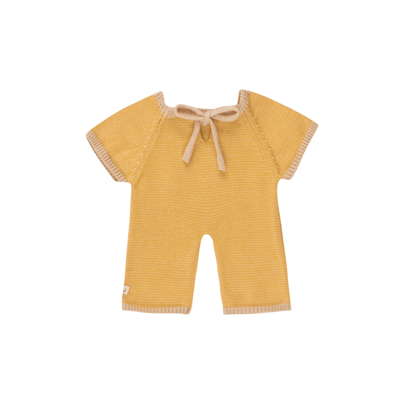 We are Gommu - Micro Stripes Long One - Piece Light Cream/Mustard