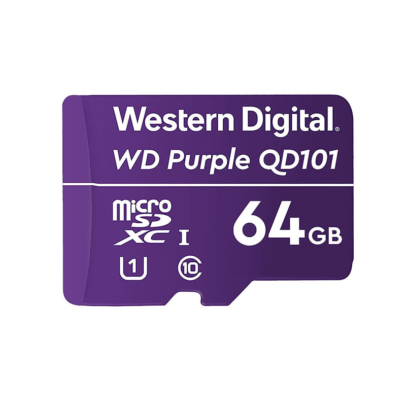Western Digital - Purple MicroSD 64GB MicroSDXC Card Designed for Security Surveillance - 25 to 85 Degrees C Electronics