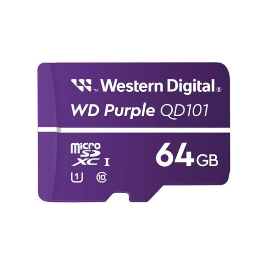 Western Digital - Purple MicroSD 64GB MicroSDXC Card Designed for Security Surveillance - 25 to 85 Degrees C Electronics