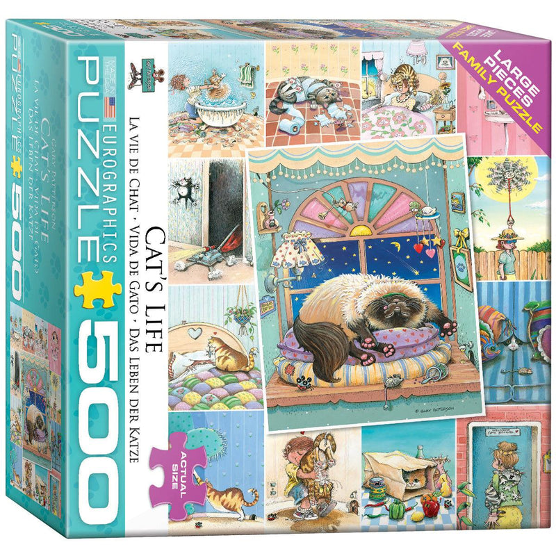 Eurographics - Cat's Life by Gary Patterson (500-Piece XL Puzzle) - Limolin 